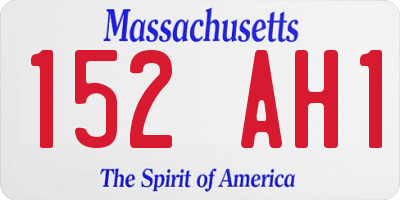 MA license plate 152AH1