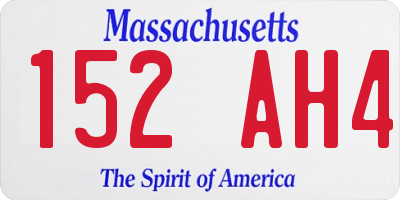 MA license plate 152AH4