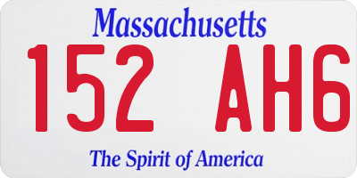 MA license plate 152AH6