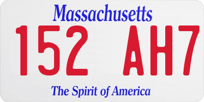 MA license plate 152AH7