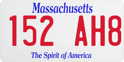 MA license plate 152AH8