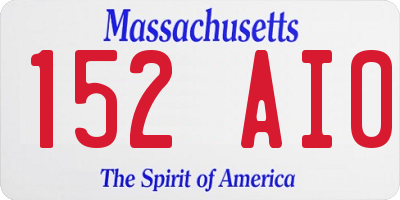MA license plate 152AI0