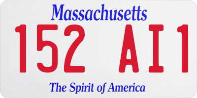 MA license plate 152AI1
