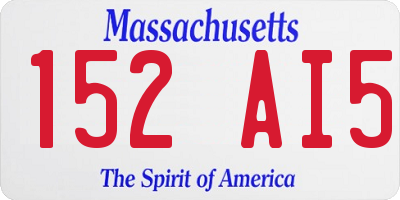 MA license plate 152AI5