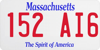 MA license plate 152AI6