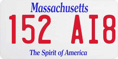 MA license plate 152AI8