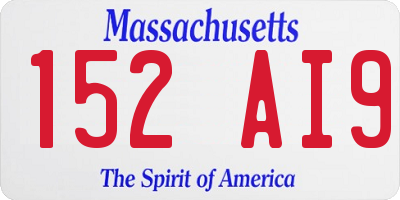 MA license plate 152AI9