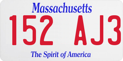 MA license plate 152AJ3