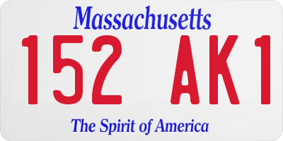 MA license plate 152AK1