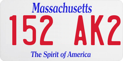 MA license plate 152AK2