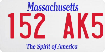 MA license plate 152AK5