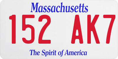 MA license plate 152AK7