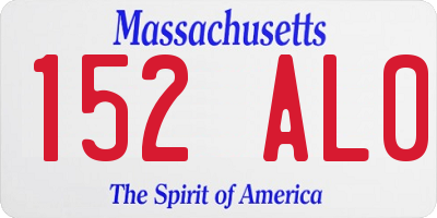 MA license plate 152AL0