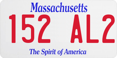 MA license plate 152AL2