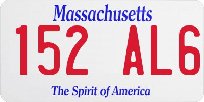 MA license plate 152AL6