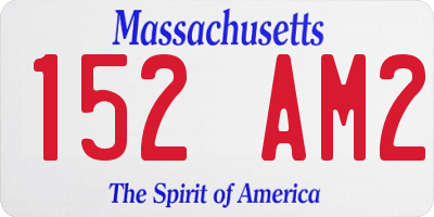 MA license plate 152AM2