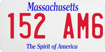 MA license plate 152AM6
