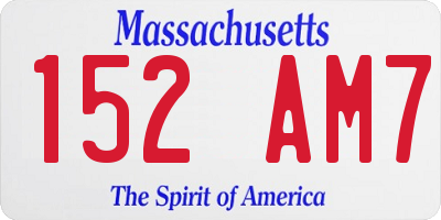 MA license plate 152AM7