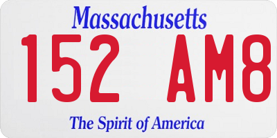 MA license plate 152AM8