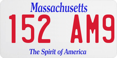 MA license plate 152AM9