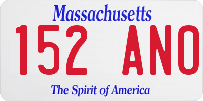 MA license plate 152AN0