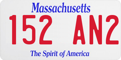MA license plate 152AN2