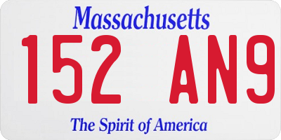 MA license plate 152AN9