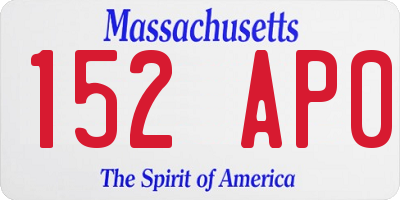 MA license plate 152AP0