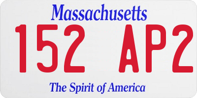 MA license plate 152AP2