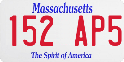 MA license plate 152AP5