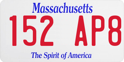 MA license plate 152AP8