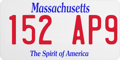 MA license plate 152AP9