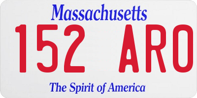 MA license plate 152AR0