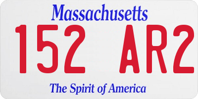 MA license plate 152AR2