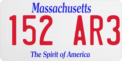MA license plate 152AR3