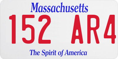 MA license plate 152AR4