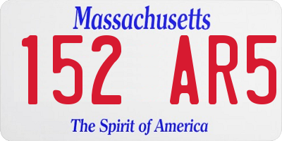 MA license plate 152AR5