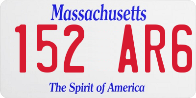 MA license plate 152AR6