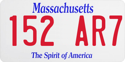 MA license plate 152AR7