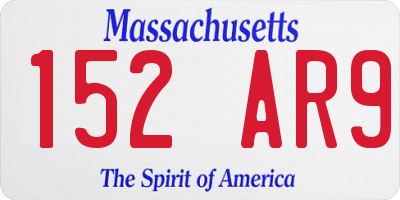 MA license plate 152AR9