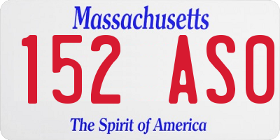 MA license plate 152AS0