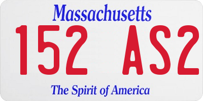 MA license plate 152AS2