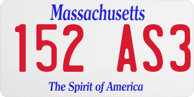 MA license plate 152AS3