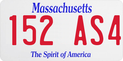 MA license plate 152AS4