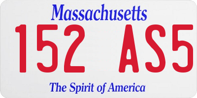 MA license plate 152AS5