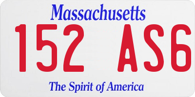 MA license plate 152AS6