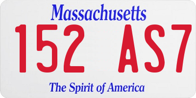 MA license plate 152AS7