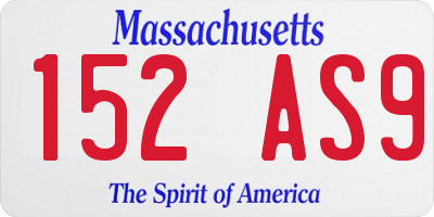 MA license plate 152AS9