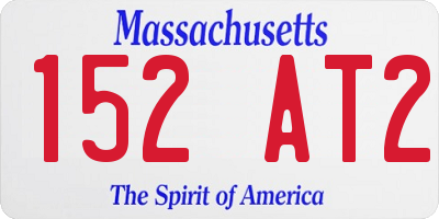 MA license plate 152AT2