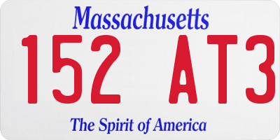 MA license plate 152AT3